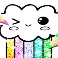 Kawaii Coloring Book Glitter - Drawing Book